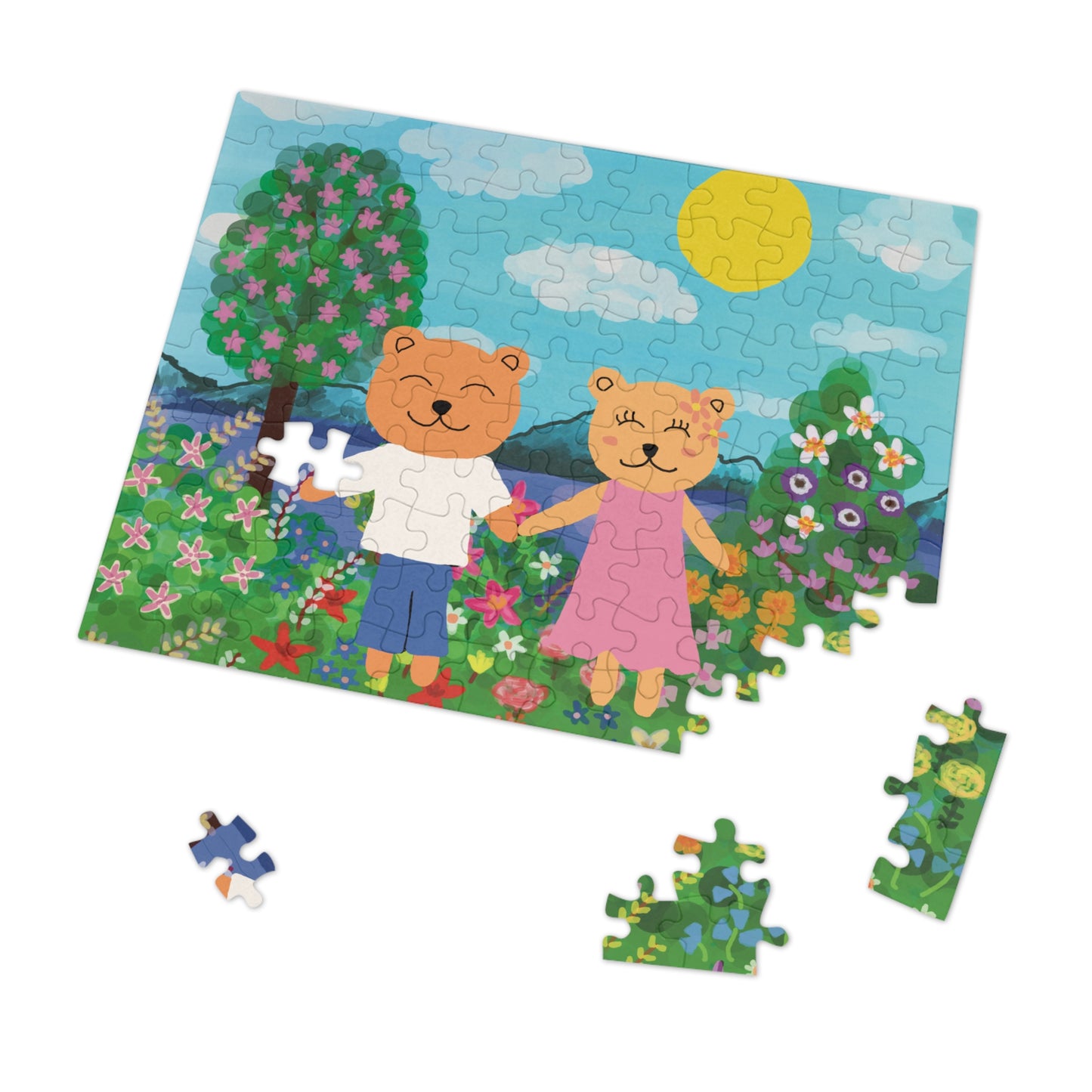 Jigsaw Puzzle with Tin (Blooming love)