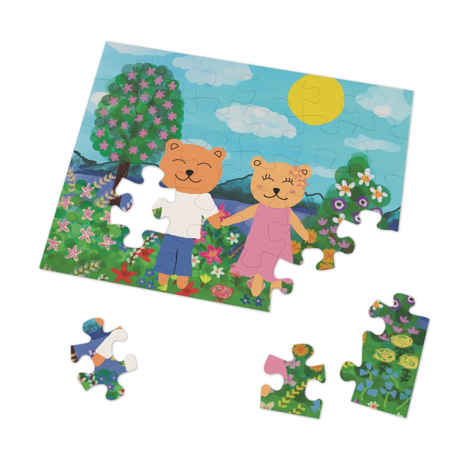 Jigsaw Puzzle with Tin (Blooming love)