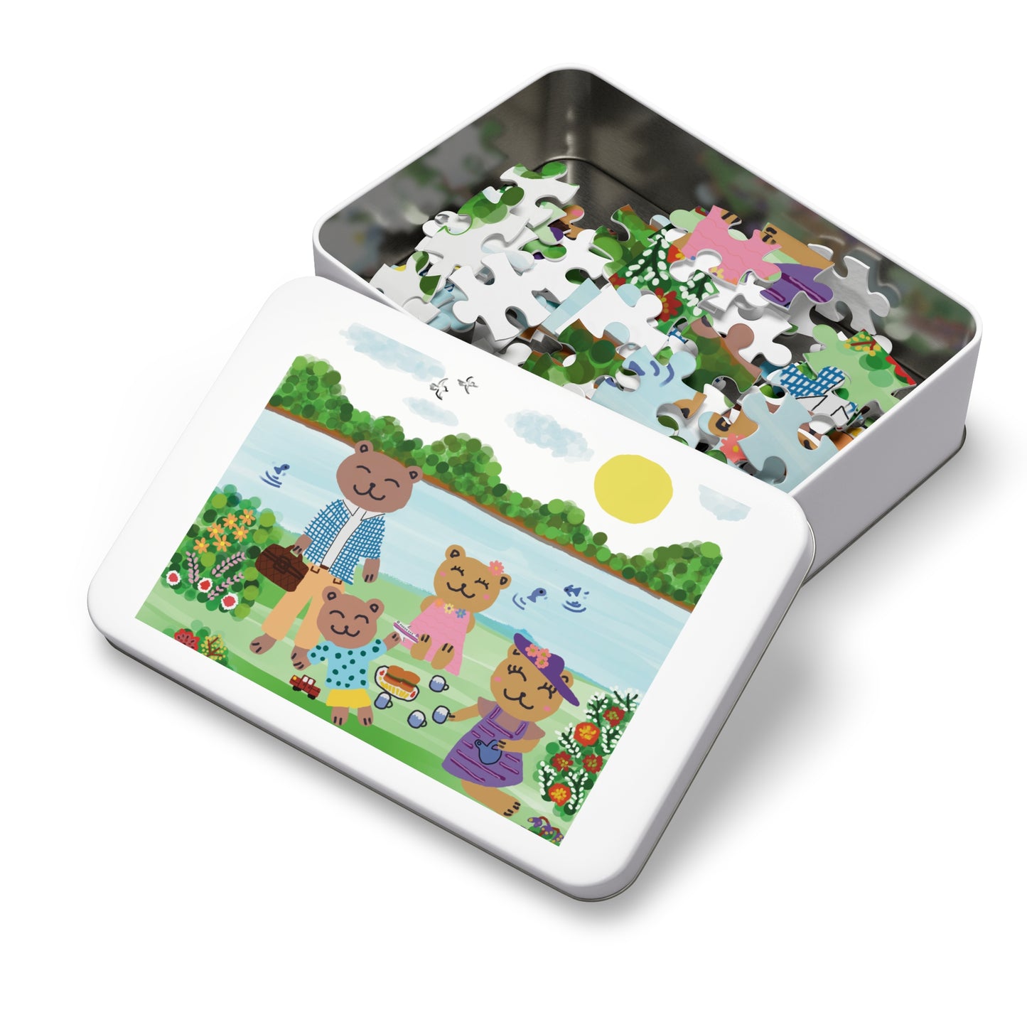 Jigsaw Puzzle with Tin (Lovely family)