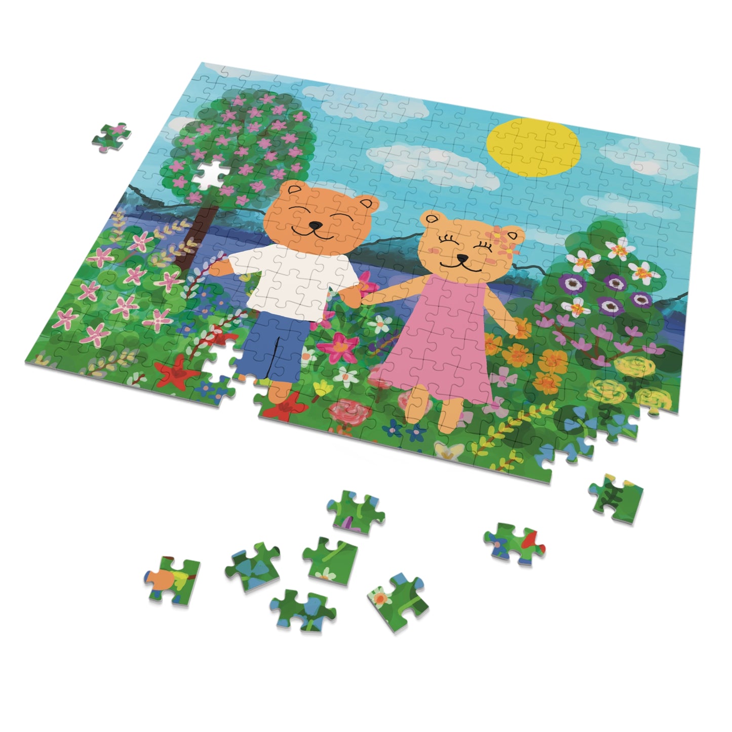 Jigsaw Puzzle with Tin (Blooming love)