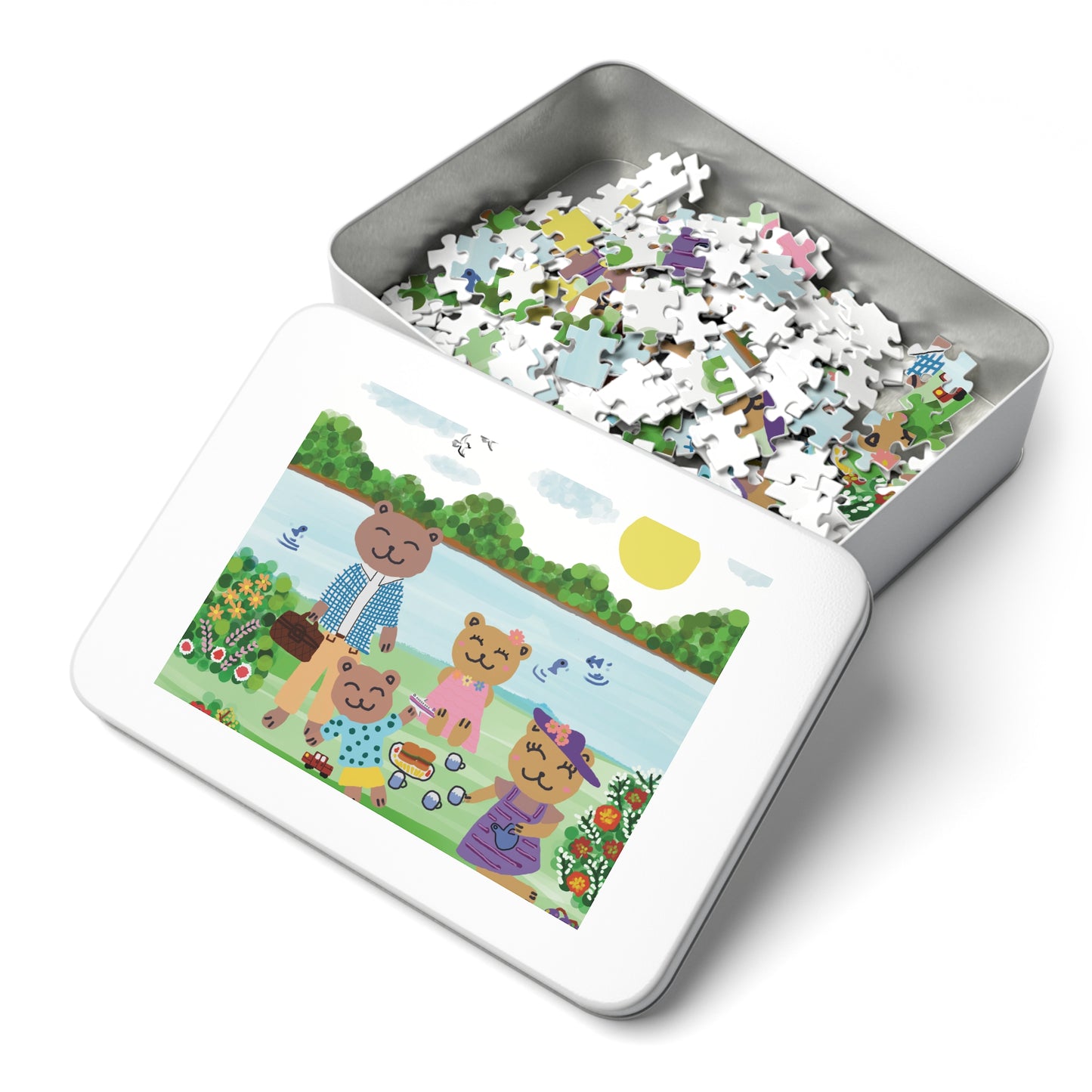 Jigsaw Puzzle with Tin (Lovely family)