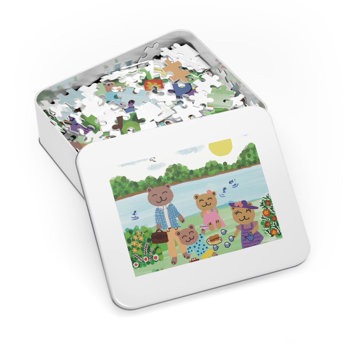 Jigsaw Puzzle with Tin (Lovely family)