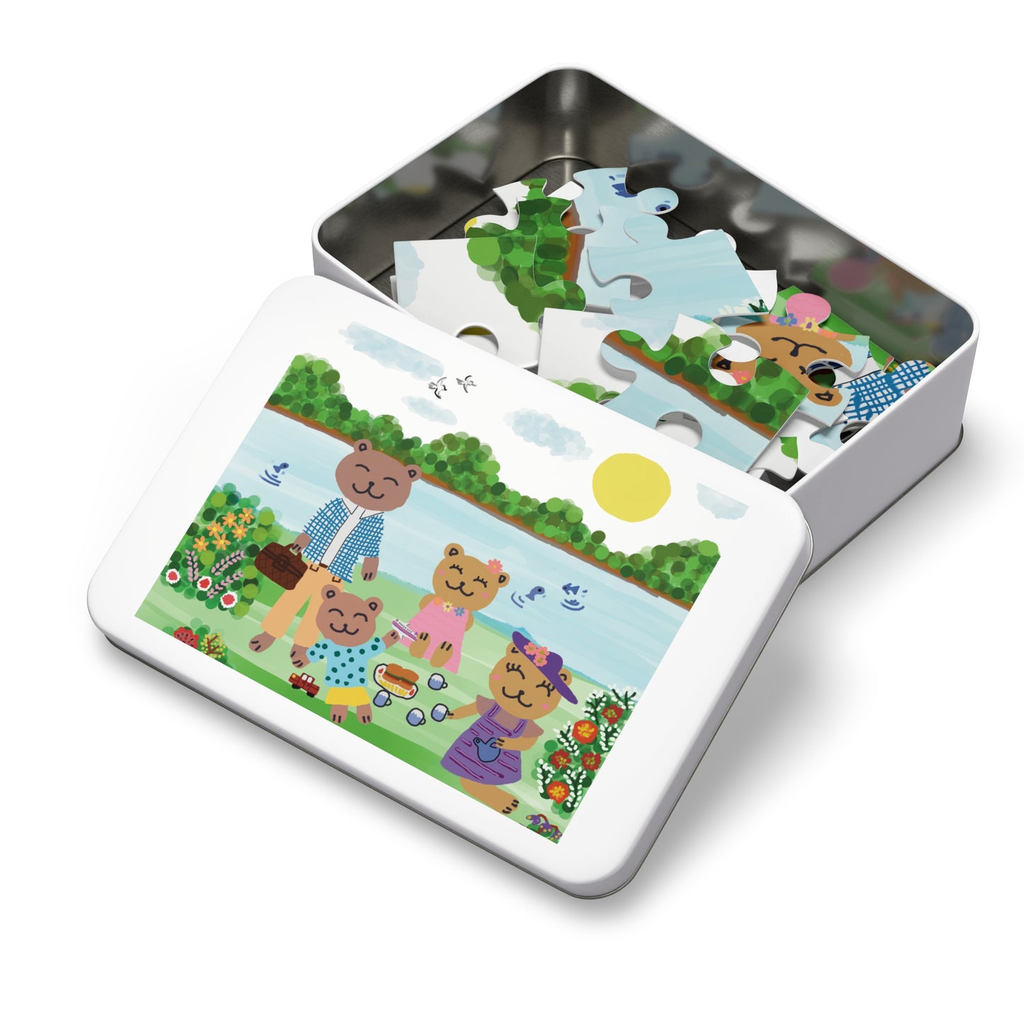 Jigsaw Puzzle with Tin (Lovely family)