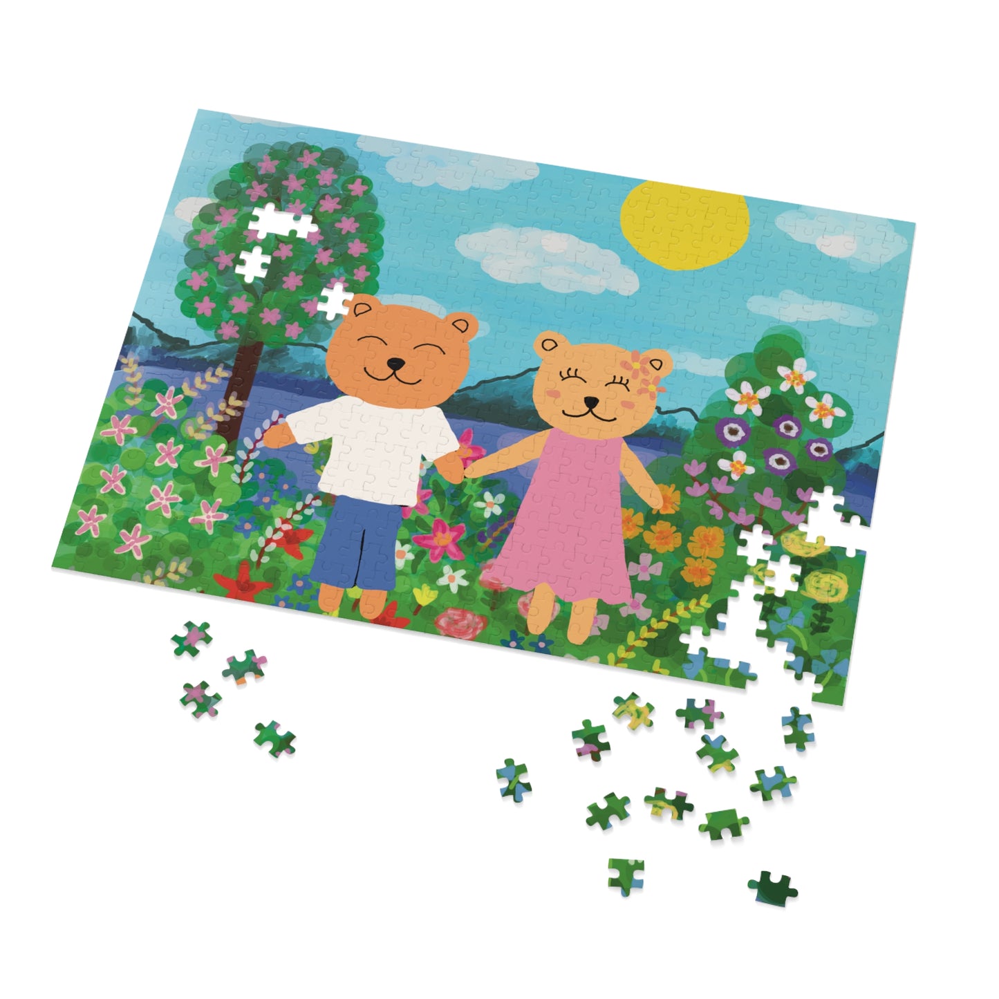 Jigsaw Puzzle with Tin (Blooming love)