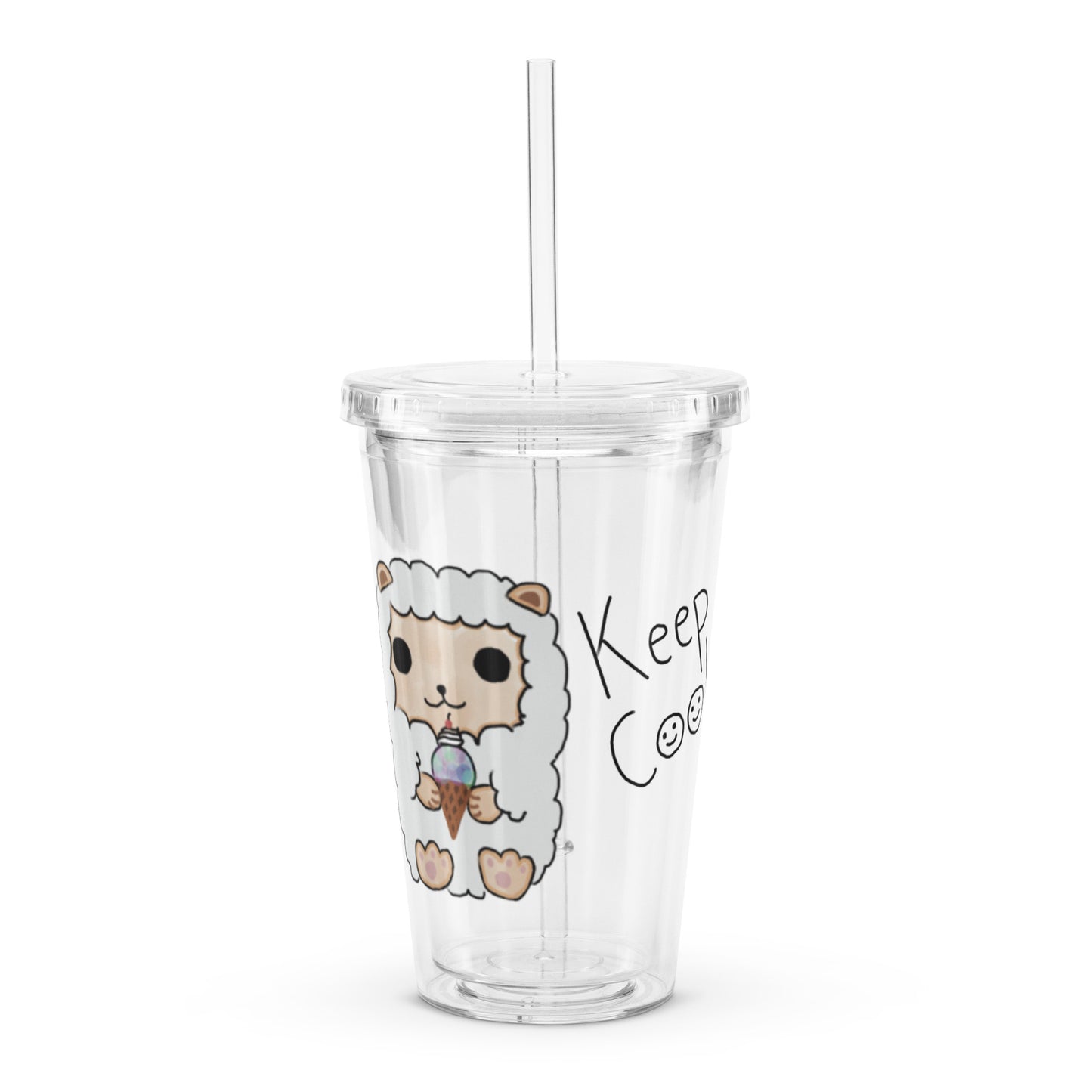 Clear plastic tumbler