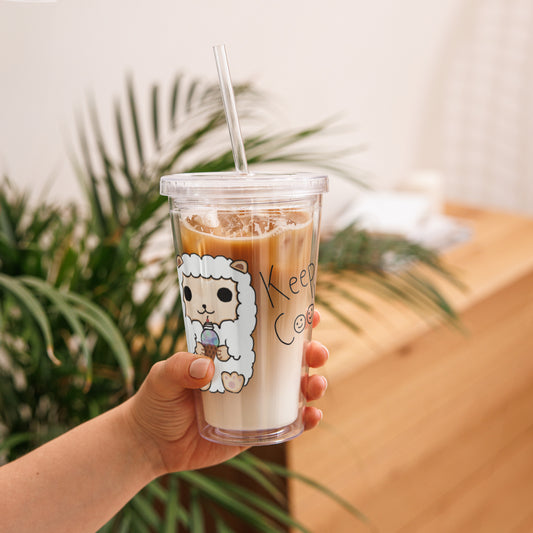 Clear plastic tumbler