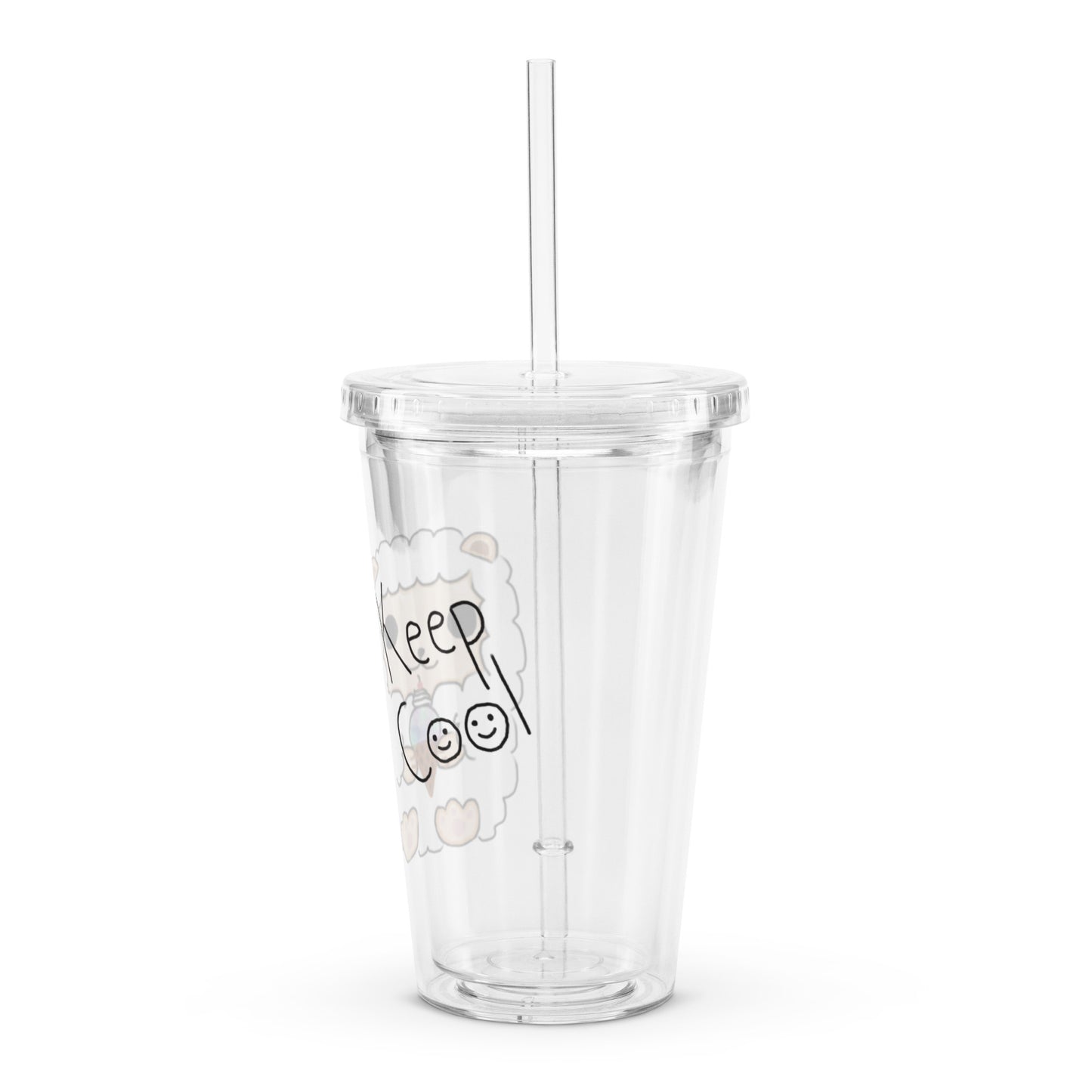 Clear plastic tumbler