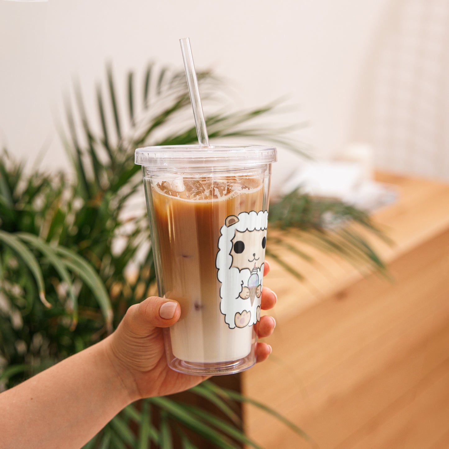 Clear plastic tumbler