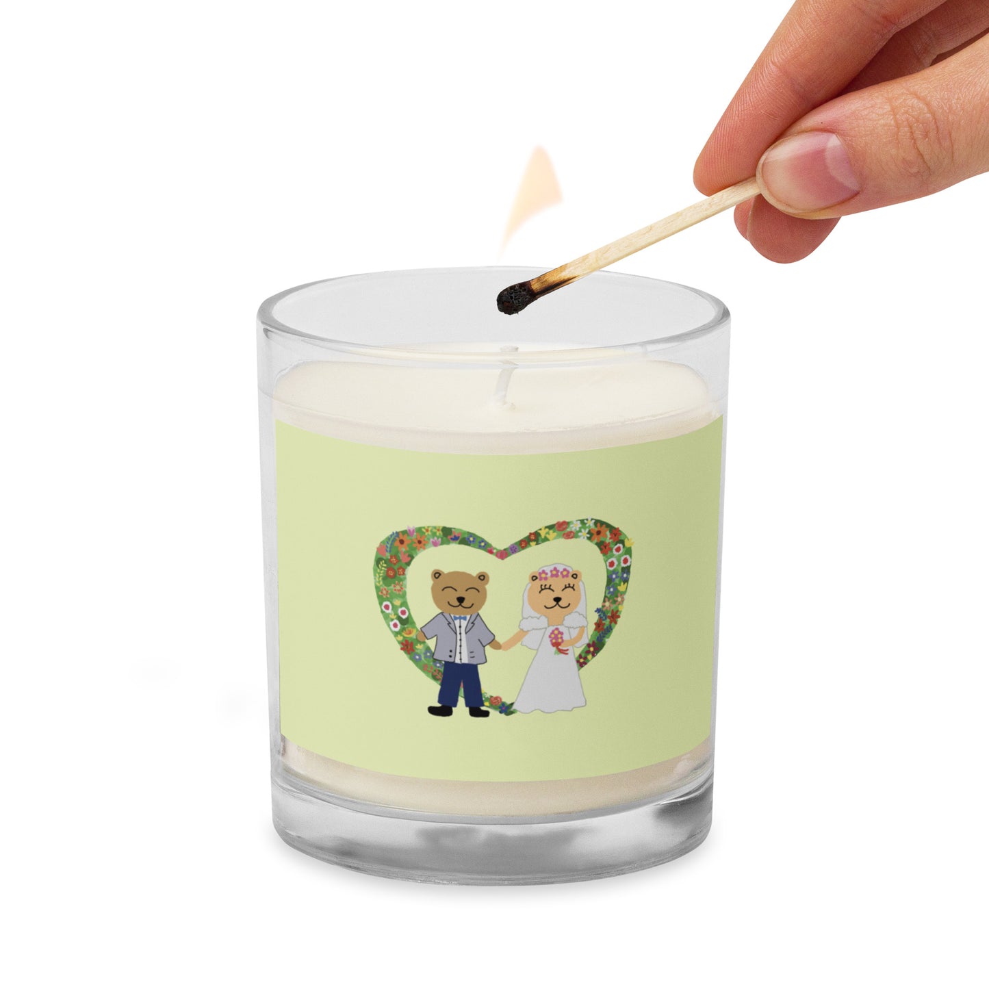 Glass jar soy wax candle