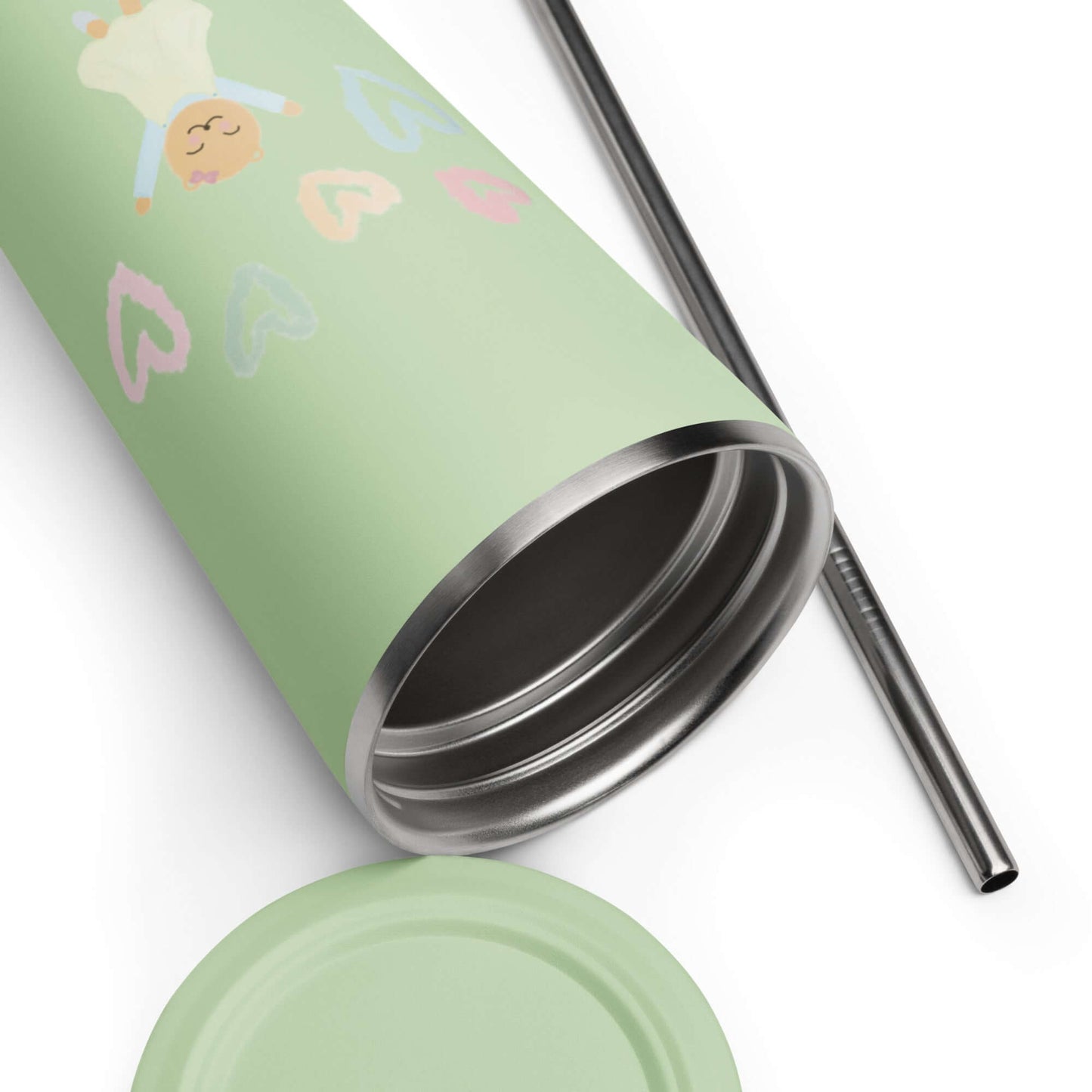 Insulated tumbler with a straw