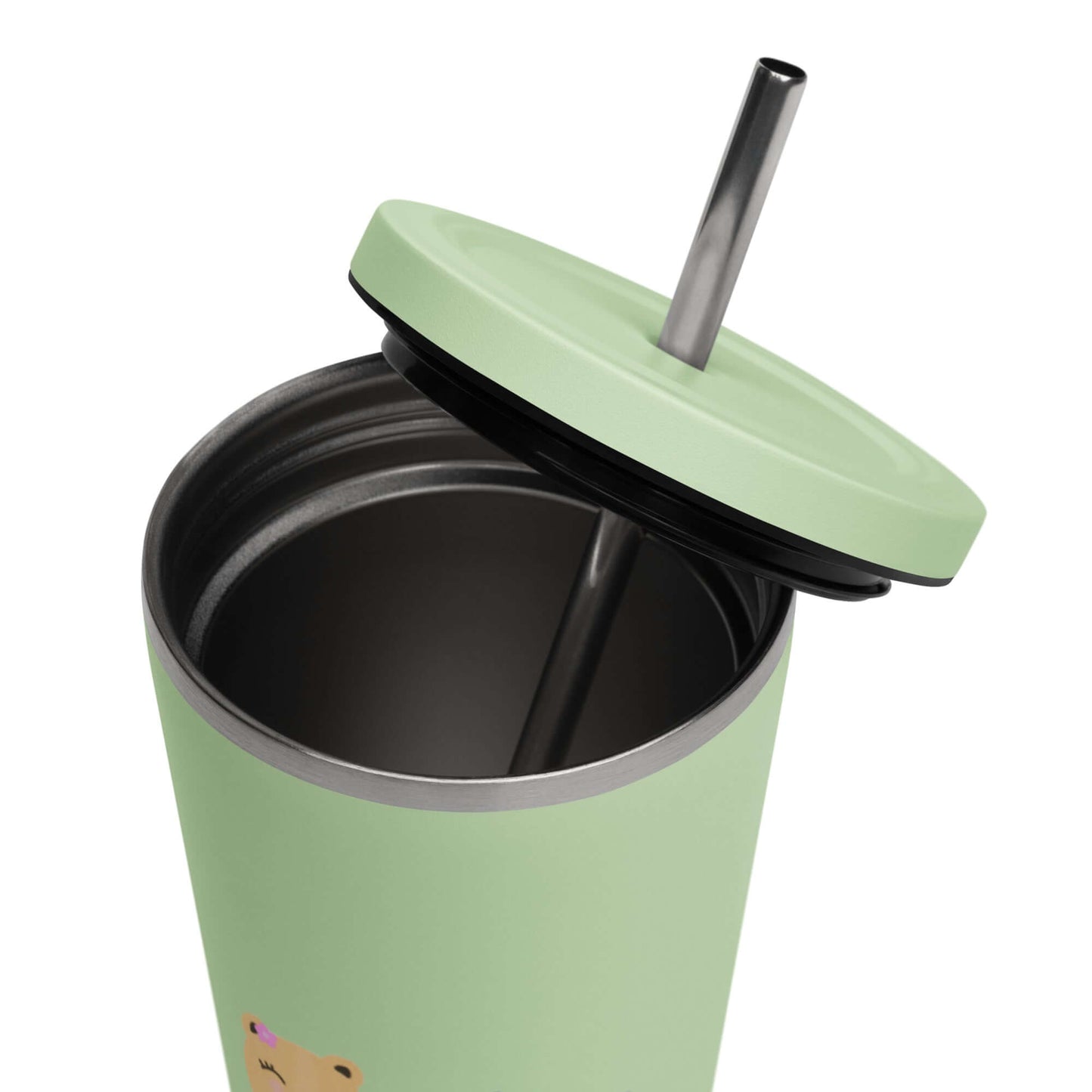 Insulated tumbler with a straw (You Are My World)