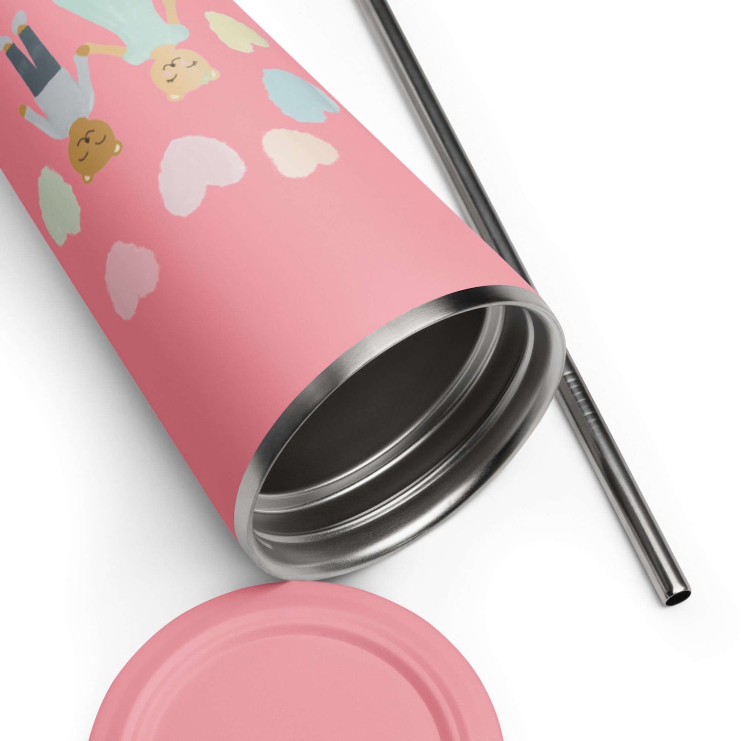 Insulated tumbler with a straw