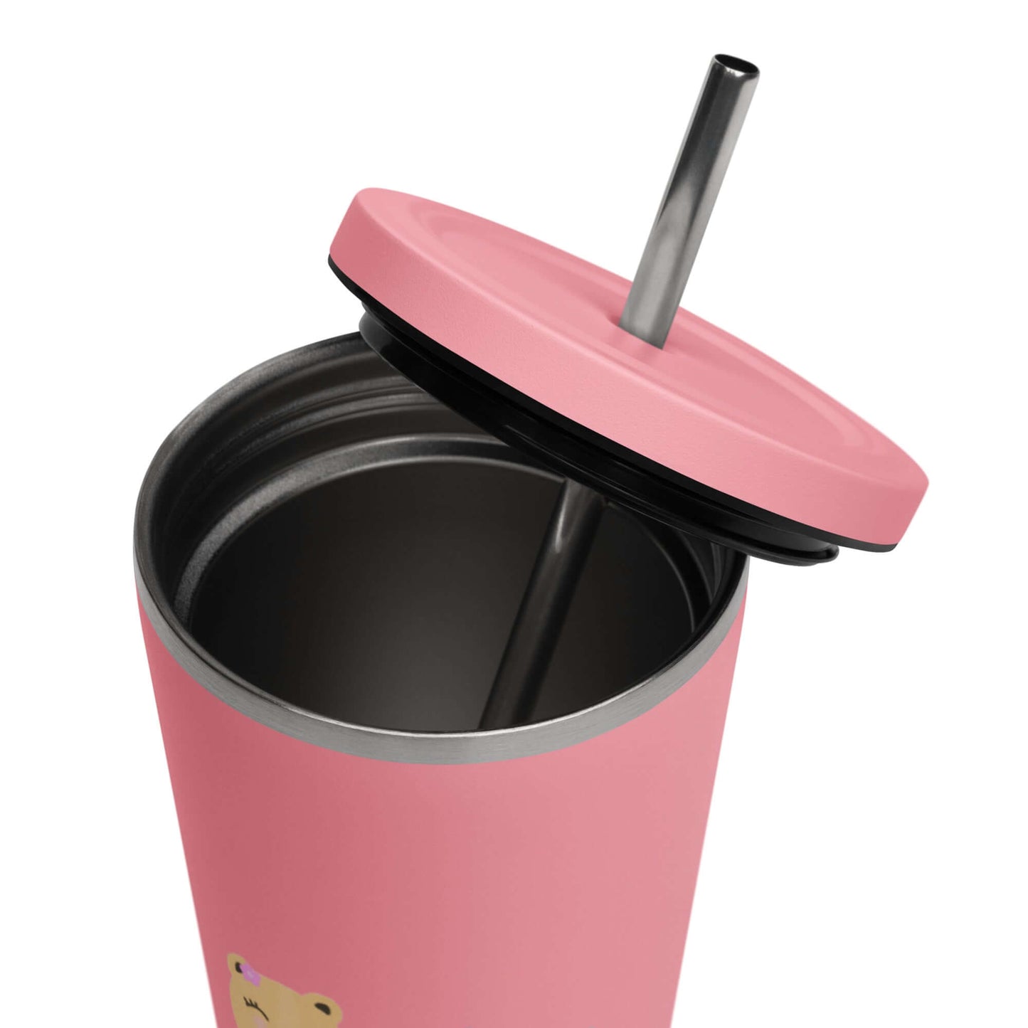 Insulated tumbler with a straw (You Are My World)