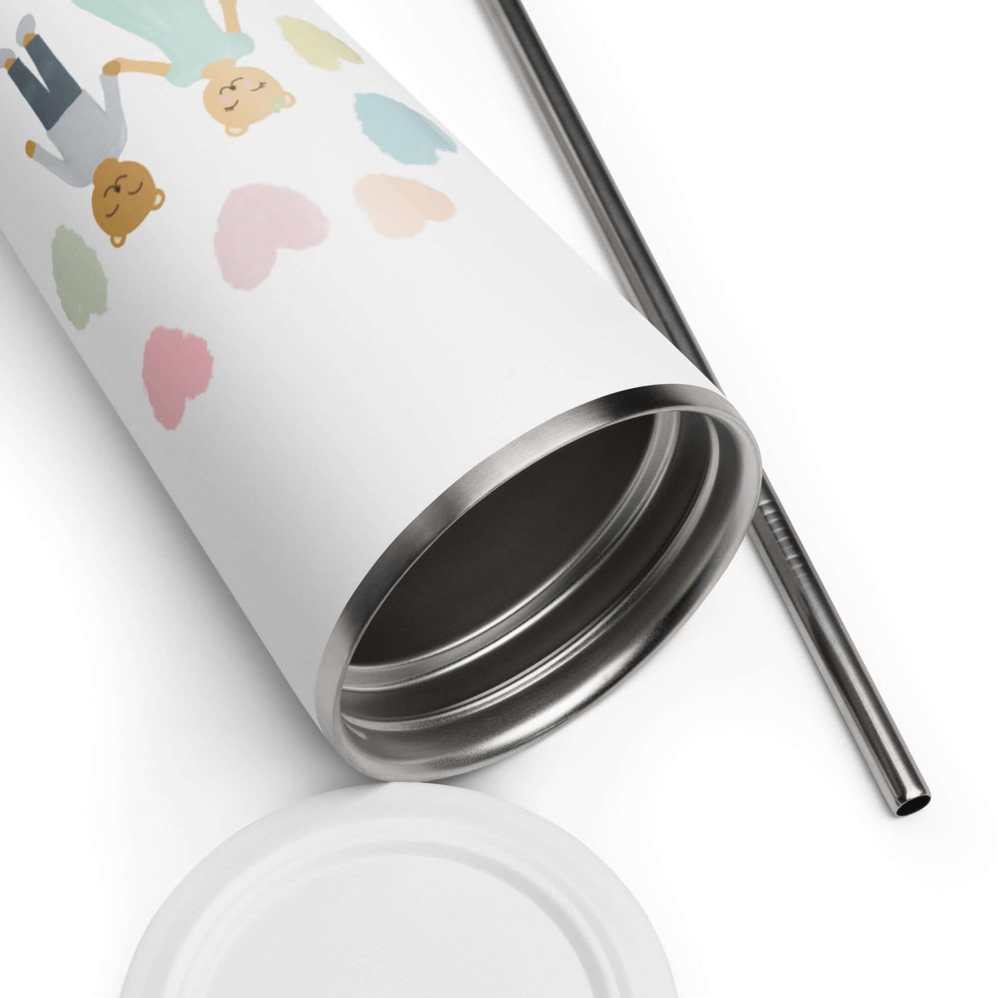 Insulated tumbler with a straw