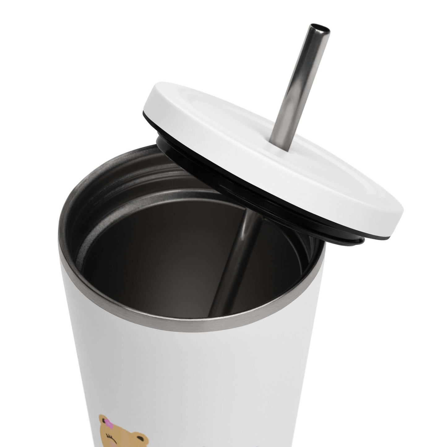 Insulated tumbler with a straw (You Are My World)