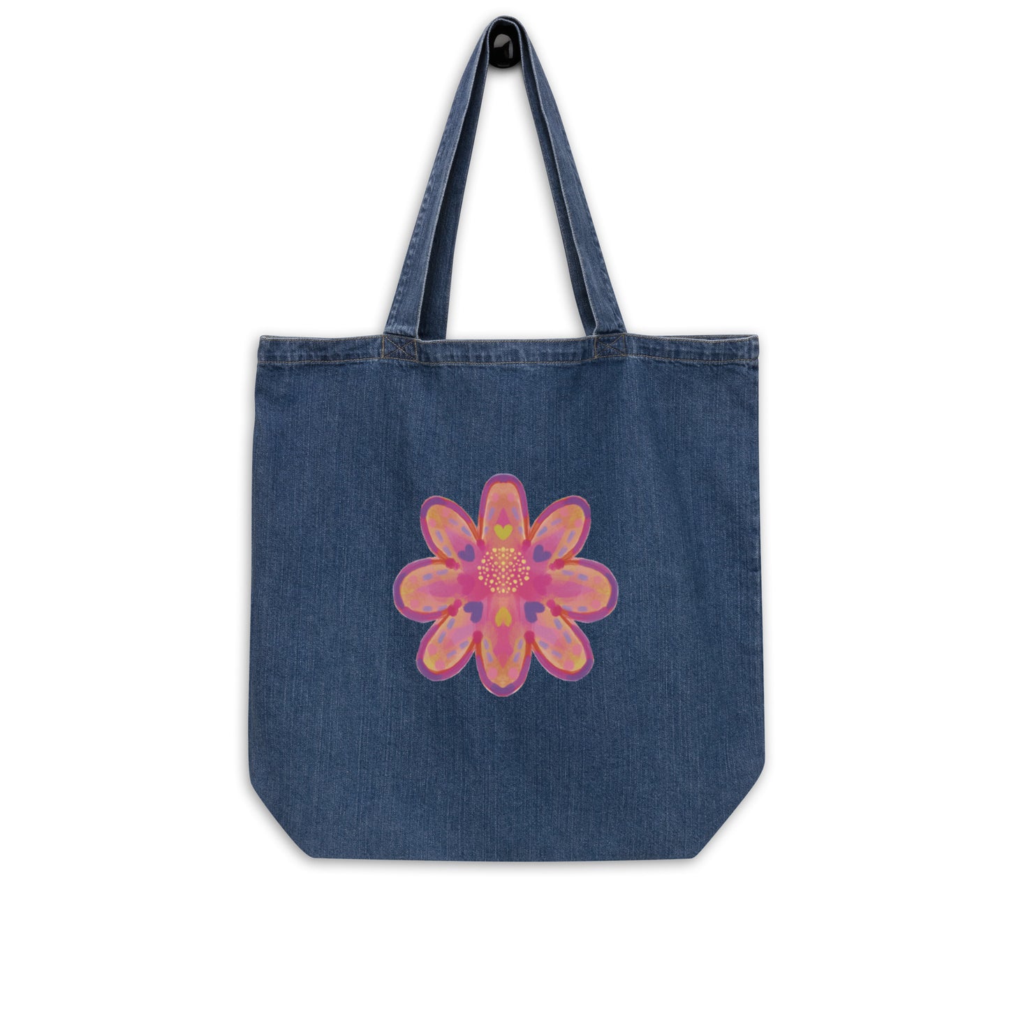 Organic denim tote bag