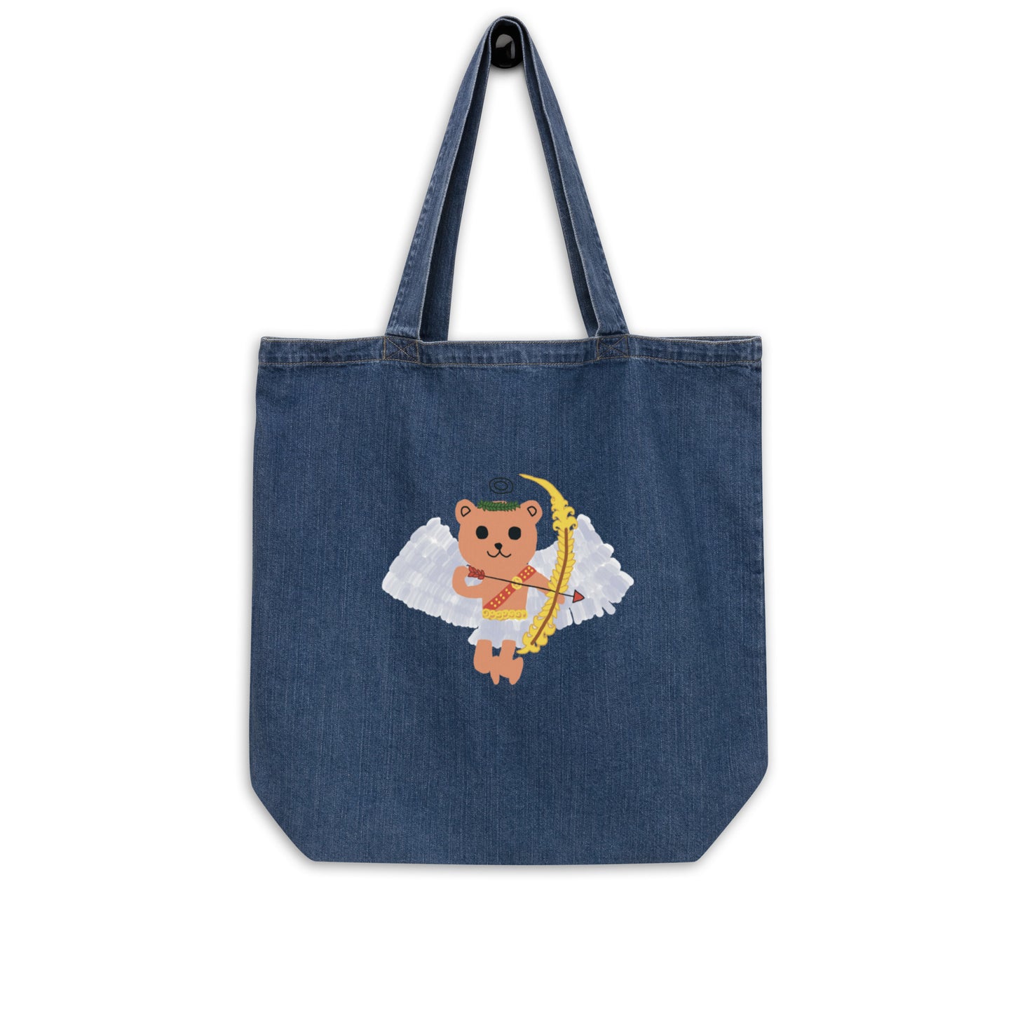 Organic denim tote bag