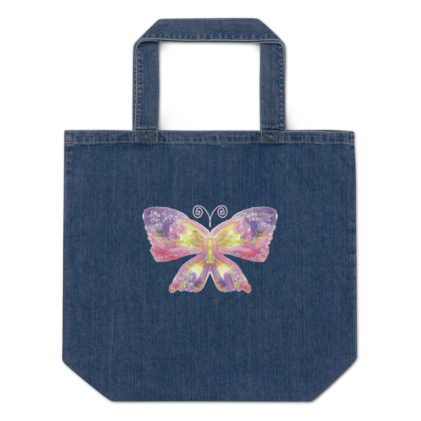 Organic denim tote bag