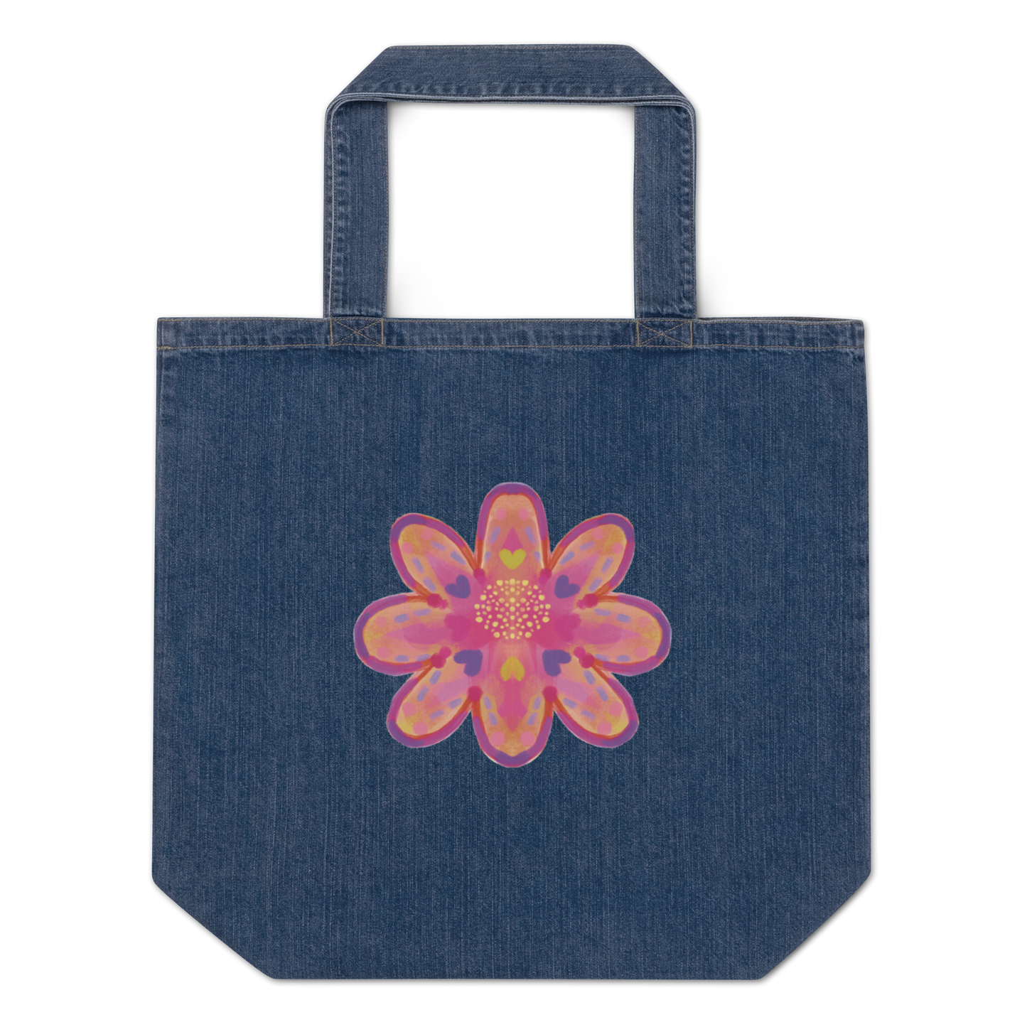 Organic denim tote bag