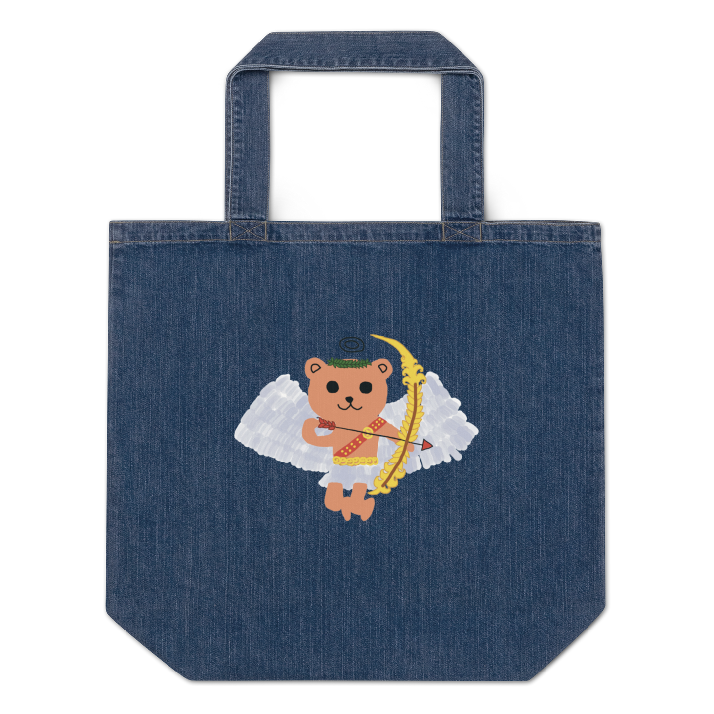 Organic denim tote bag