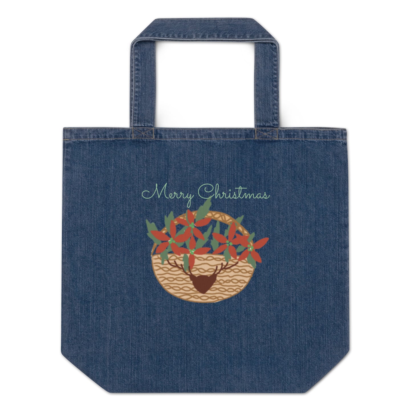 Organic denim tote bag