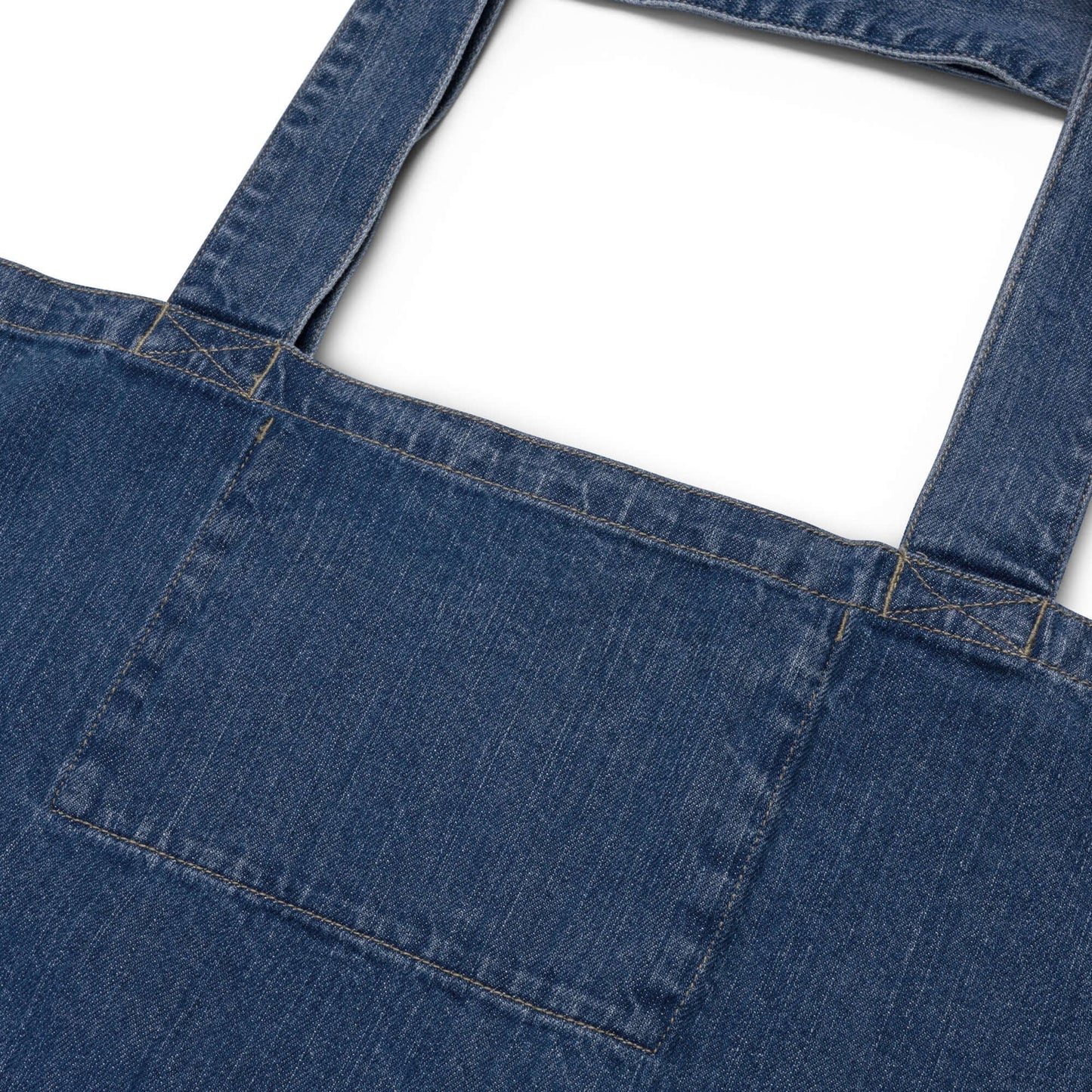 Organic denim tote bag