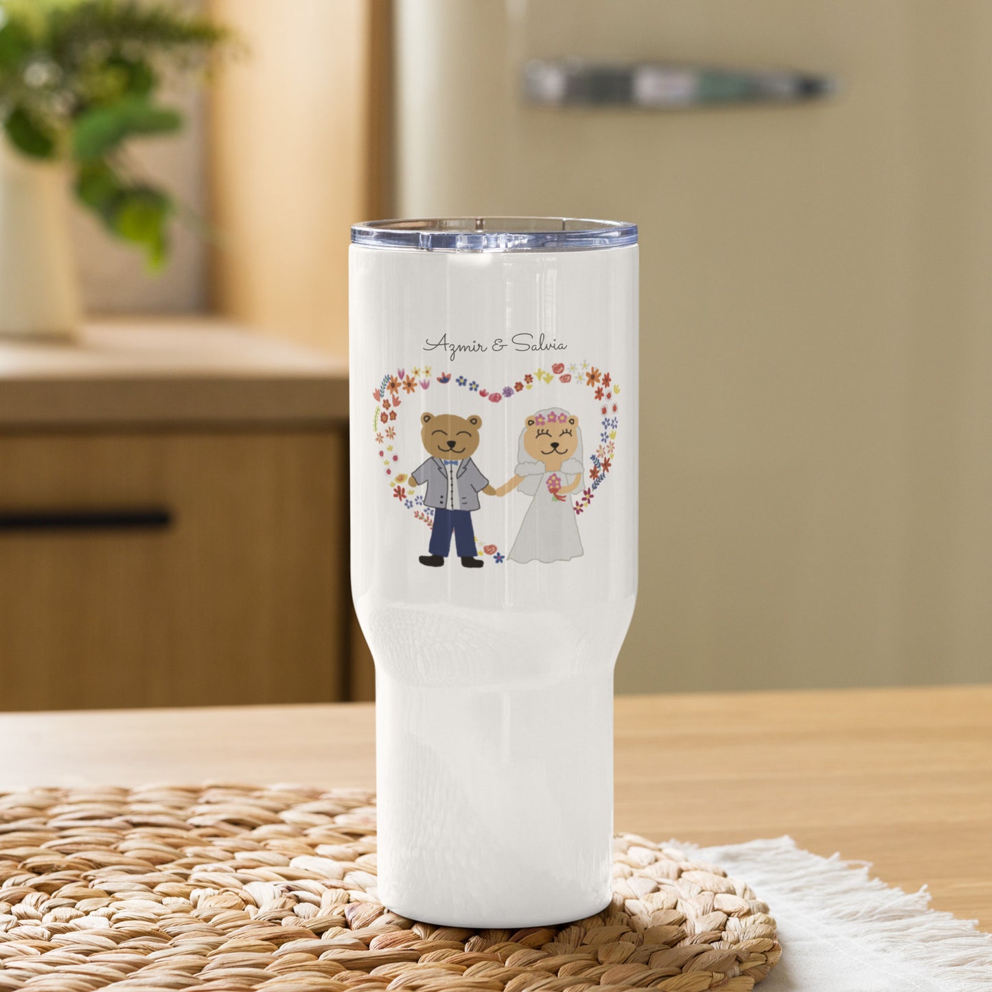 Travel mug with a handle (Personalized)
