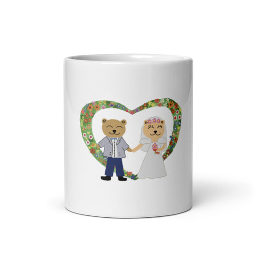 White glossy mug