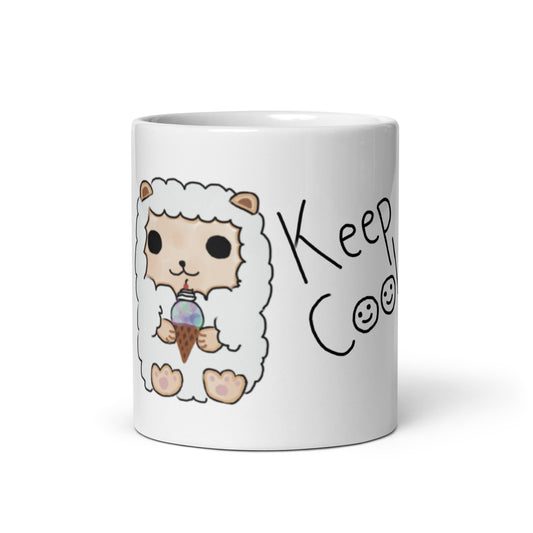 White glossy mug