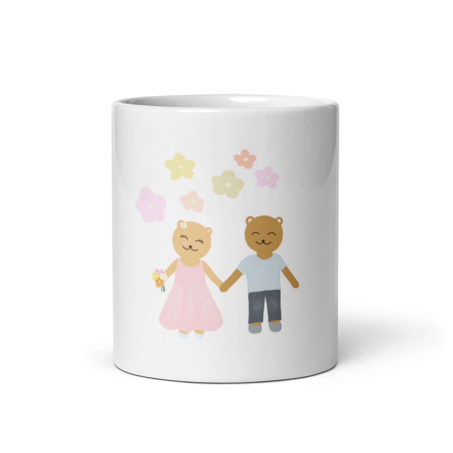 White glossy mug