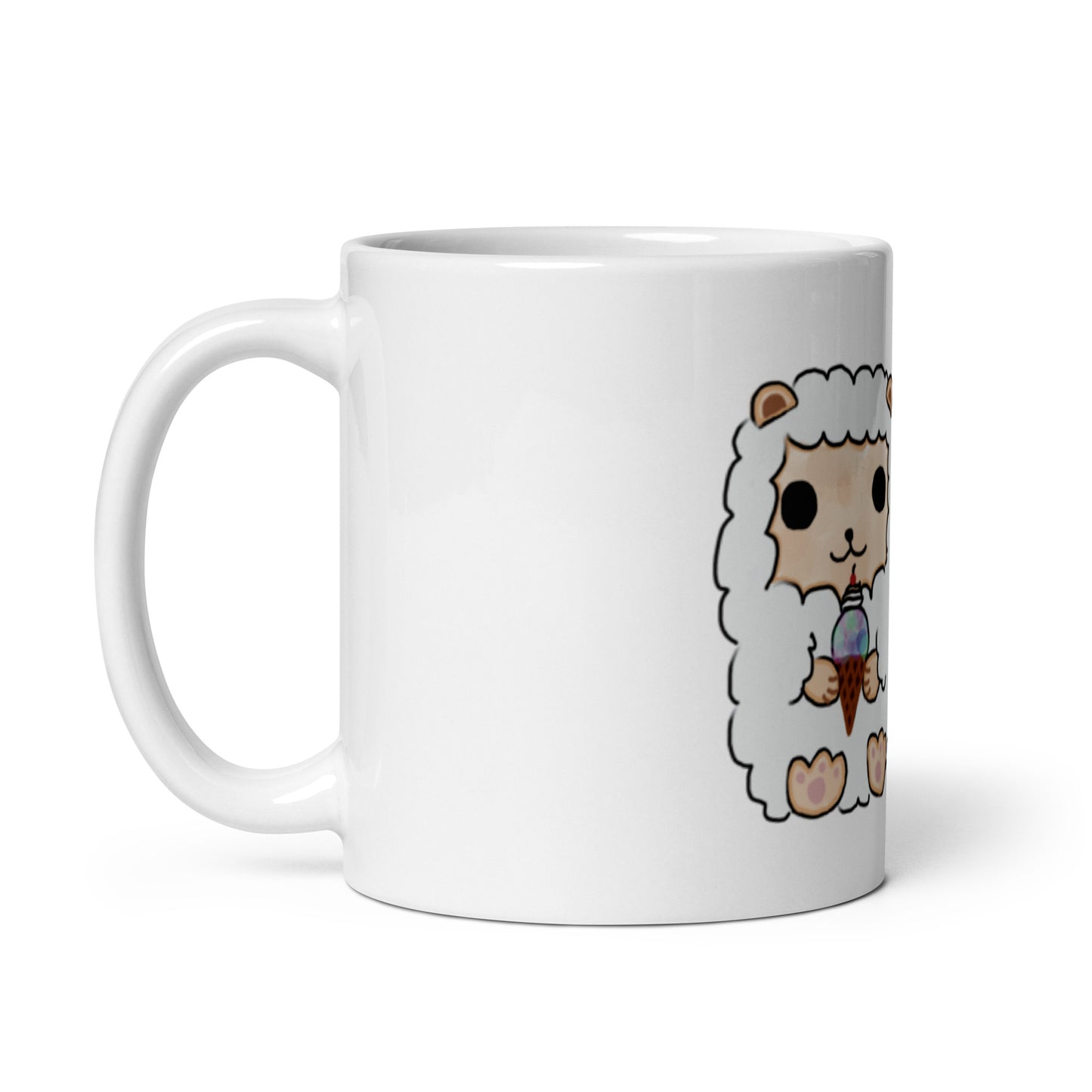 White glossy mug