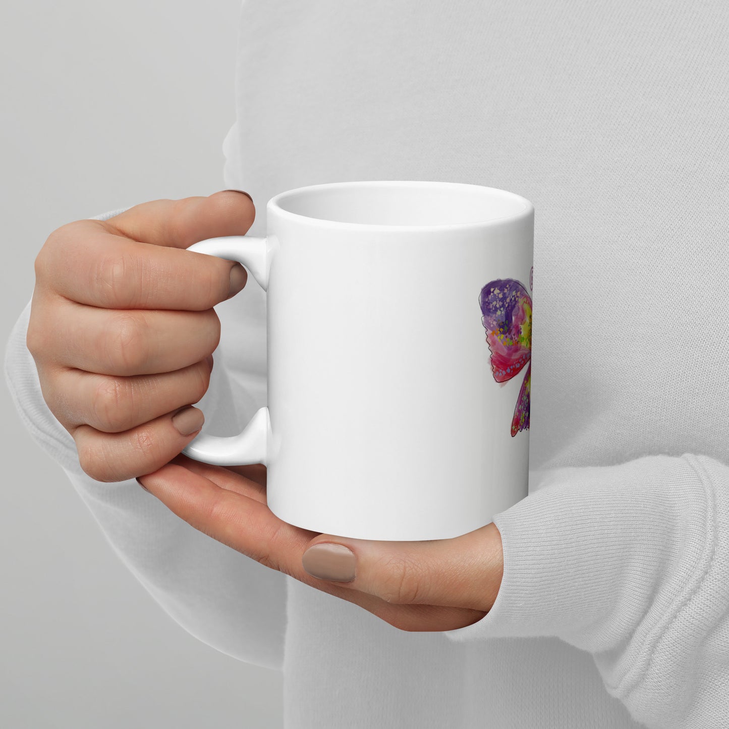 White glossy mug