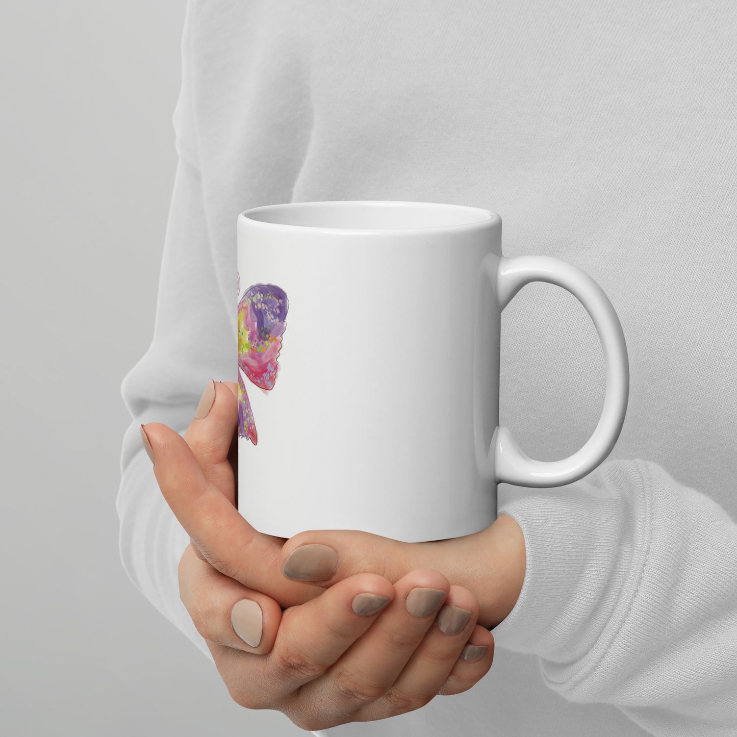 White glossy mug