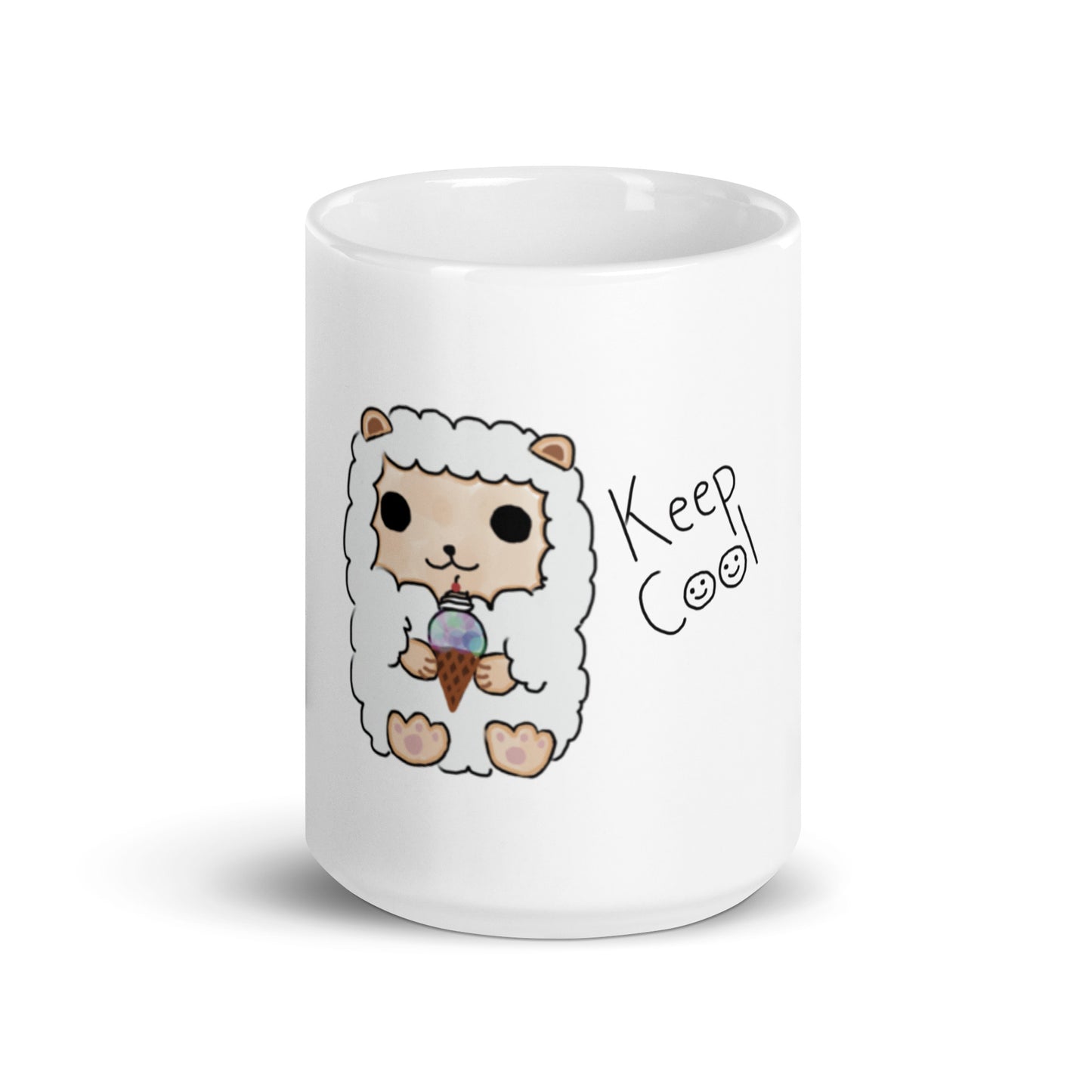 White glossy mug