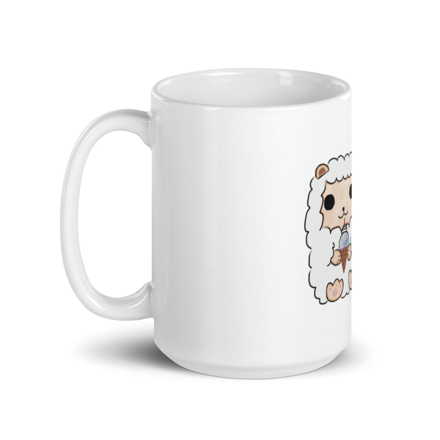 White glossy mug