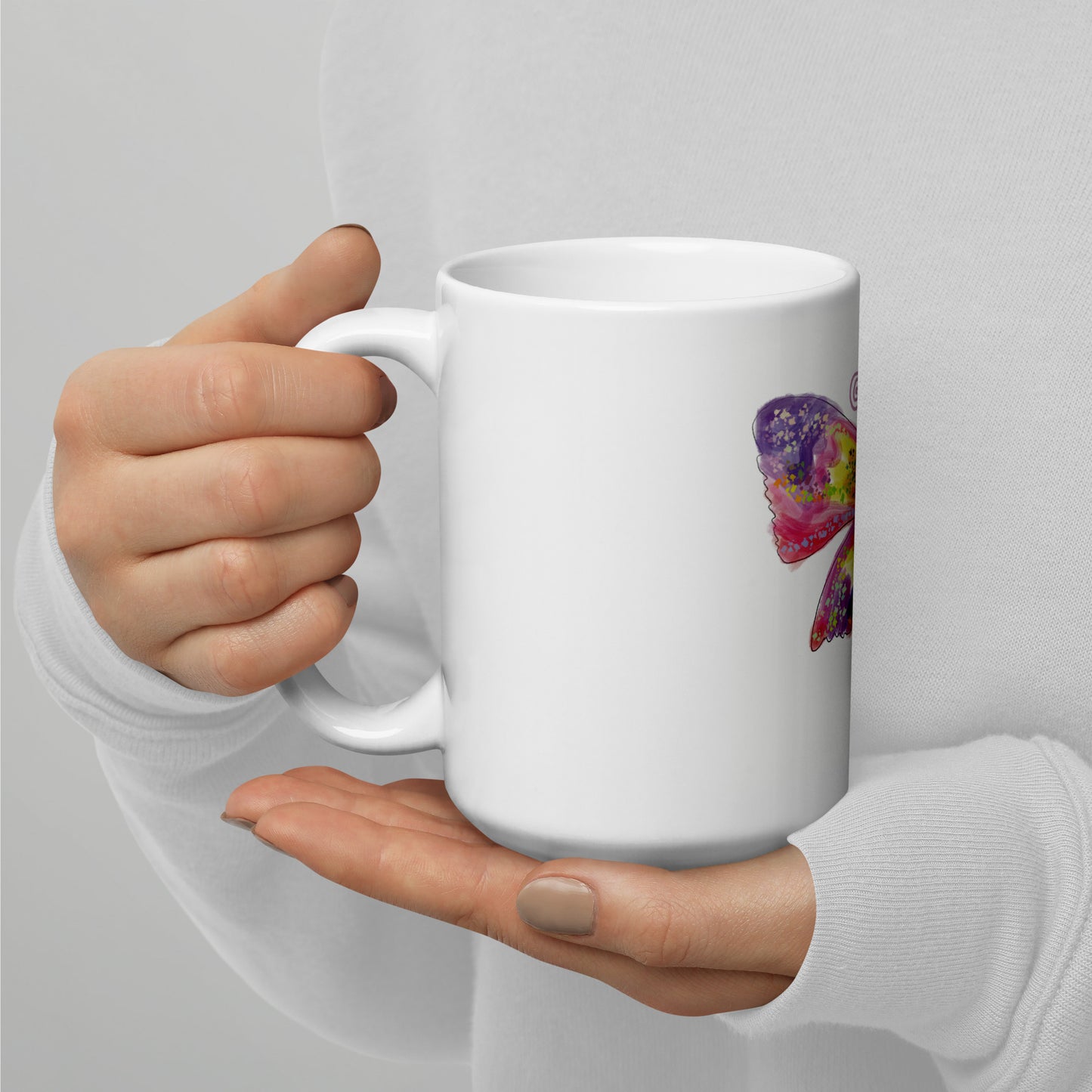 White glossy mug