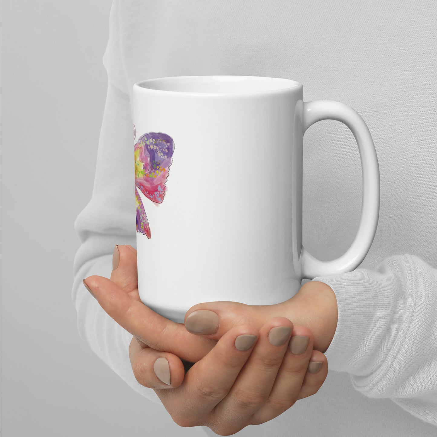 White glossy mug