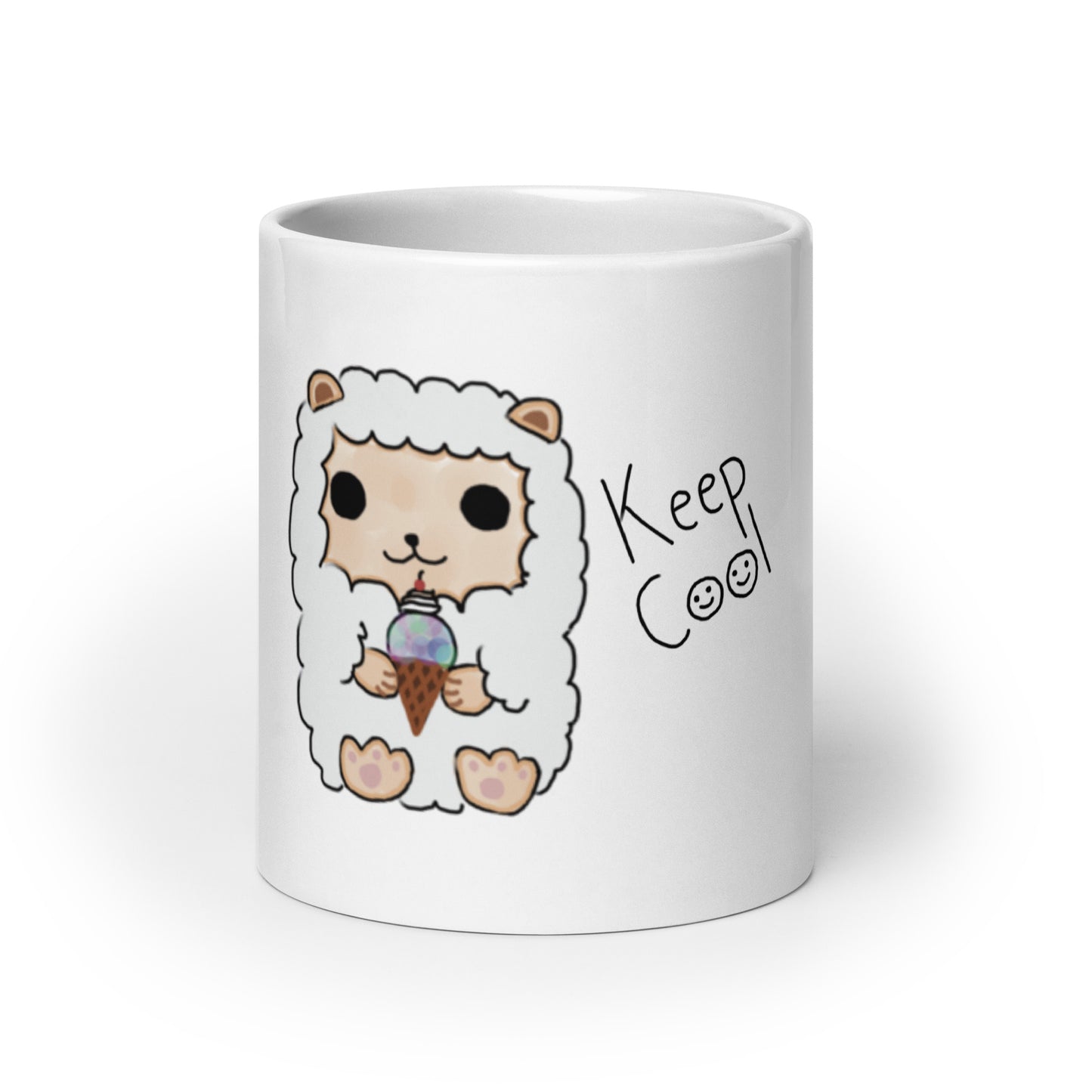 White glossy mug