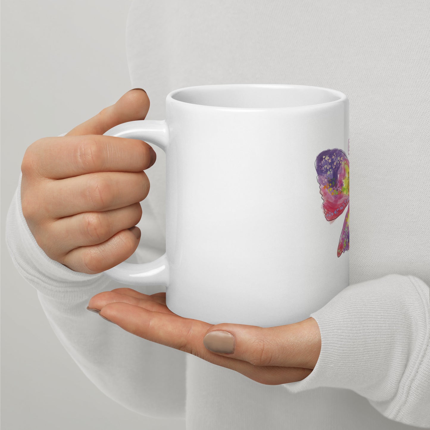 White glossy mug