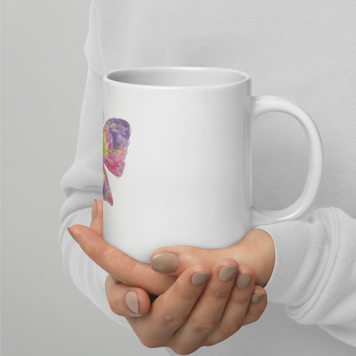 White glossy mug